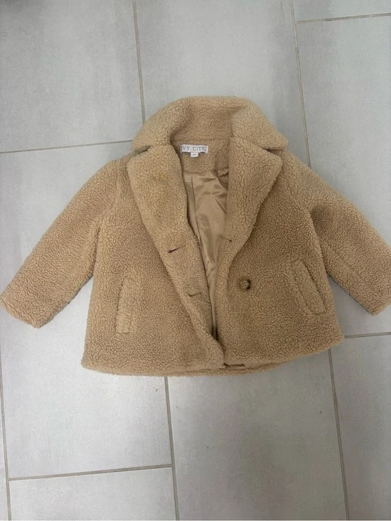 Kids' Cream Teddy Coat - Warm Sherpa Jacket