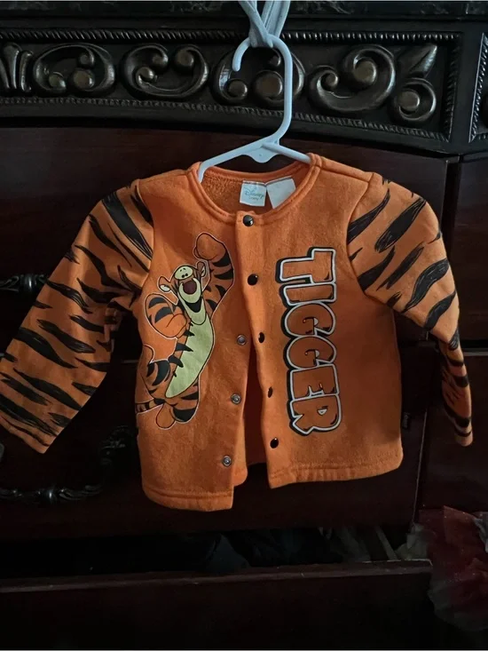 Disney Orange Tigger Baby Jacket with Black Stripes