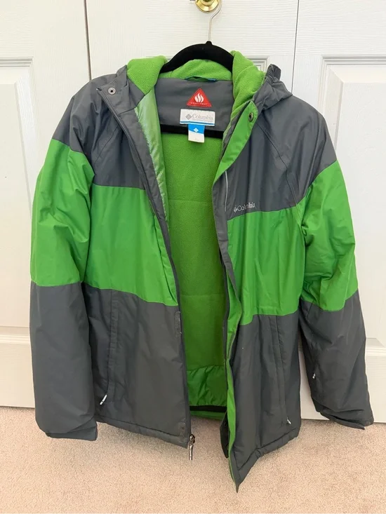Columbia Omni-Heat Green and Gray Fleece-Lined Jacket