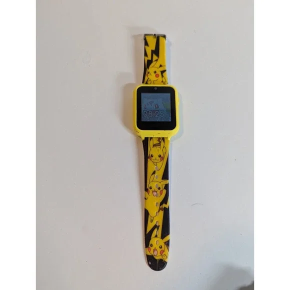 Pokemon Pikachu Poses‎ Interactive Kid's Metal Smart Watch Yellow Black Figure