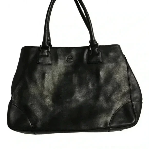 Tory Burch black saffiano leather shoulder handbag