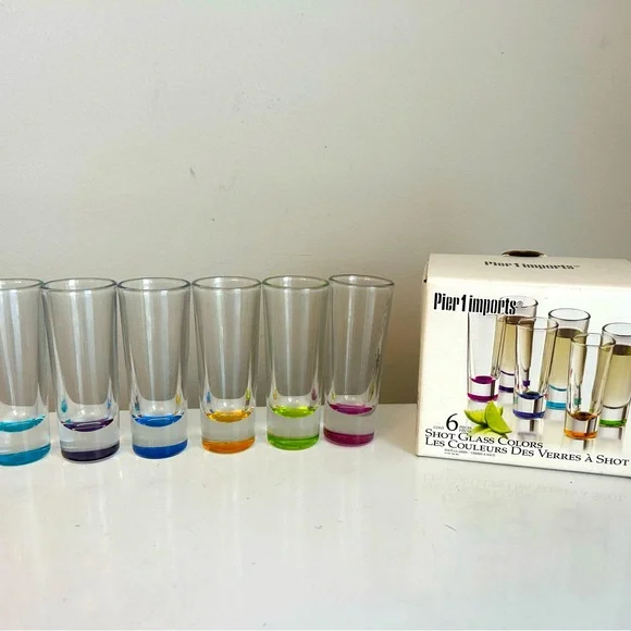 Shot Glasses Pier 1 Imports‎ Colorful Elegant Colorful Barware RETRO