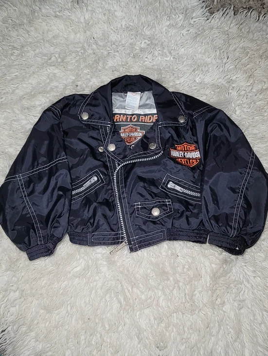 Harley-Davidson Kids Navy Jacket with Orange Logo Patch