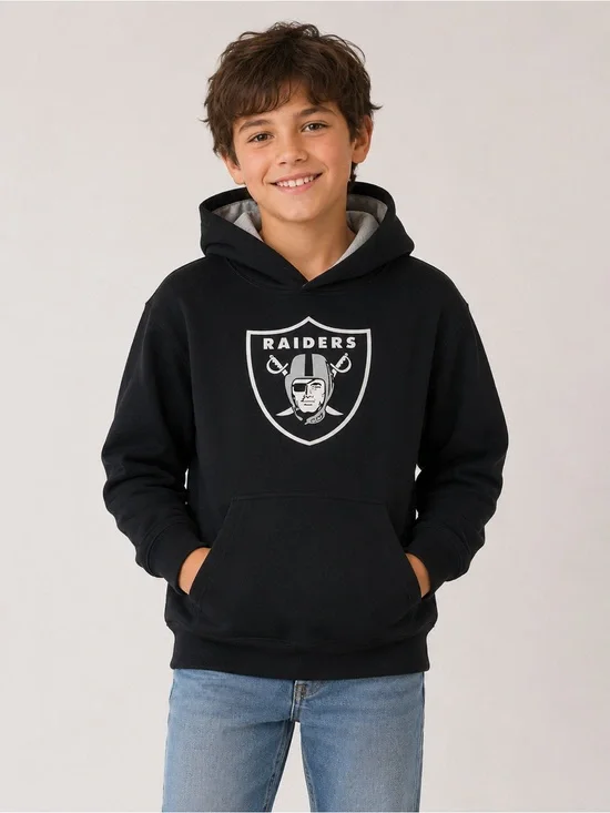 Team Apparel Youth Large Oakland Raiders NFL Hooded Sweatshirt Football Cozy