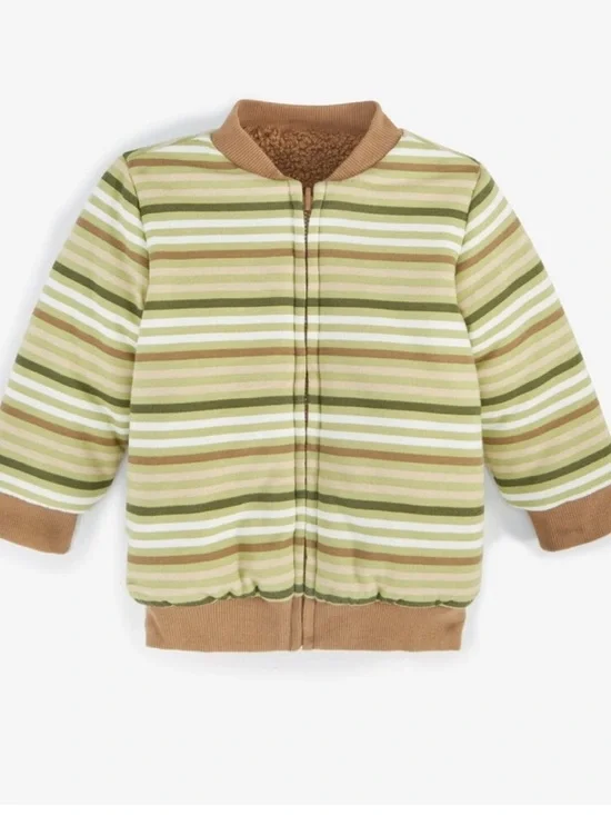 New! First Impressions Reversible Faux-Sherpa Jacket Baby Boy, Green, 6-9 month