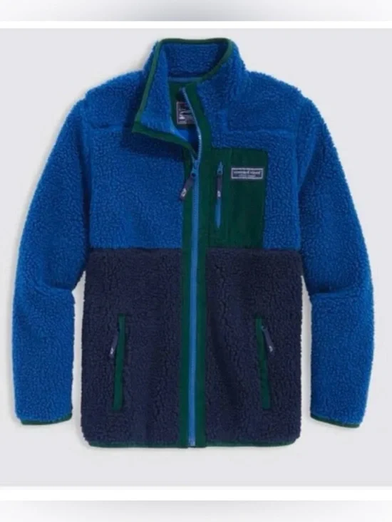🐳 Vineyard Vines SuperShep Sherpa Jacket Boys Size Medium (12-14) 🐳