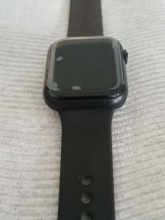 Black Smartwatch with Black Silicone Band
