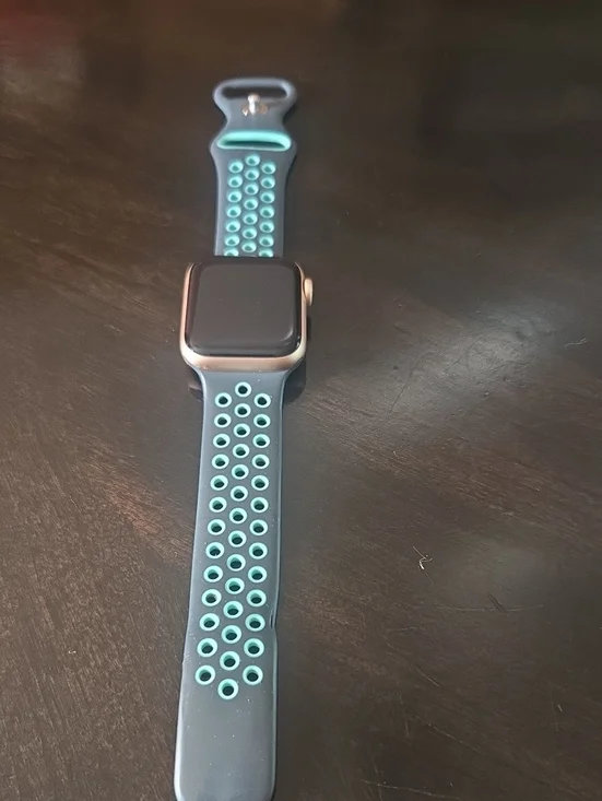 Sport Silicone Smartwatch Band - Black with Teal Accent