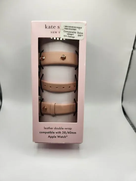 Kate Spade New York 3-Piece Leather Wrap Band Set Pink 38mm 40 mm Apple Watch