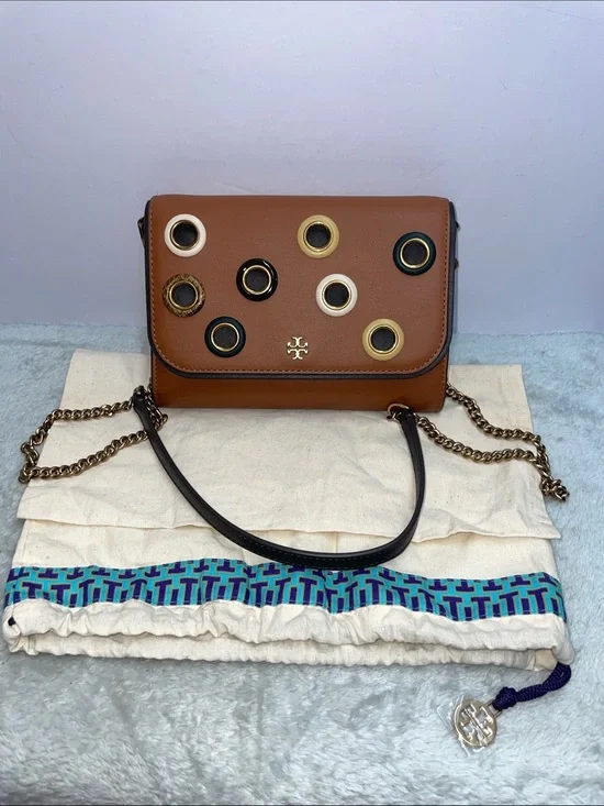 Tory Burch ‘Emerson’ Grommets Chain Wallet Crossbody