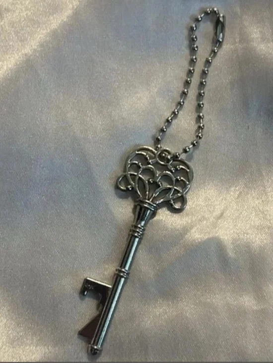 Silver Toned Key Keychain Can Opener