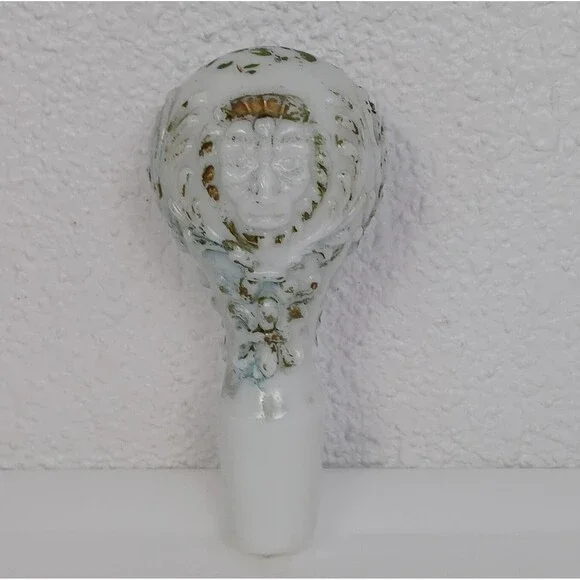 Antique Victorian Milk Glass Decanter Monkey Face Stopper Plug Replacement