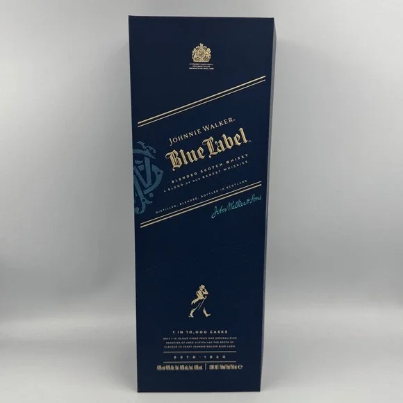 Johnnie Walker Blue Label Empty Box Blue Gold Luxury Display Case